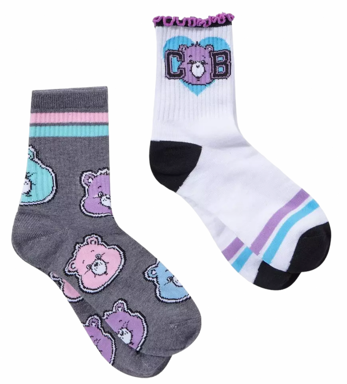 CARE BEARS Ladies 2 Pair Of Socks SHARE BEAR, CHEER BEAR, BEDTIME BEAR, GRUMPY BEAR