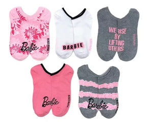 BARBIE Doll Ladies 5 Pair Of No Show Socks ’We Rise By Lifting Others’ - Novelty Socks And Slippers