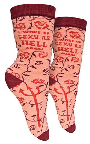 GROOVY THINGS Brand Ladies ‘I WOKE UP SEXY AS HELL AGAIN’ Socks - Novelty Socks And Slippers