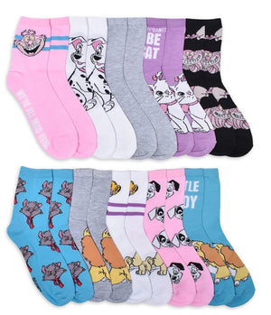 DISNEY Ladies 10 Pair Of CATS & DOGS Socks CHESHIRE, LADY, TRAMP, BERLIOZ, PONGO - Novelty Socks And Slippers