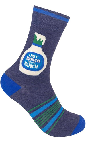 I PUT RANCH ON MY RANCH Adult Unisex Socks FUNATIC Brand - Novelty Socks And Slippers