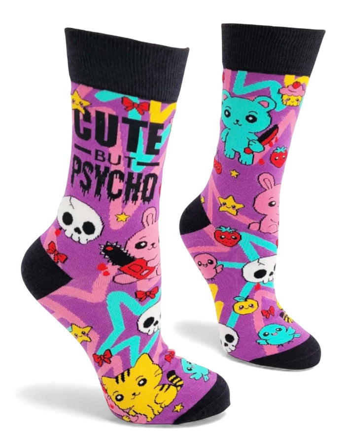 CUTE BUT PSYCHO Ladies Socks Fabdaz Brand