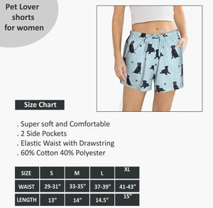 COMFIES LOUNGE PJ SHORTS Ladies BLACK LABRADOR Dog By E&S PETS - Novelty Socks And Slippers