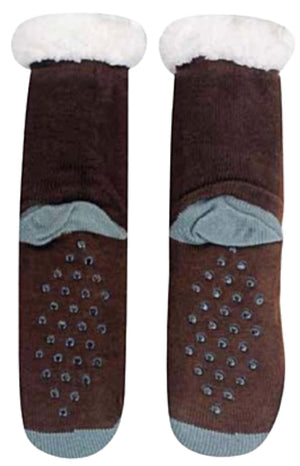 HERSHEY’S CHOCOLATE BAR Ladies Sherpa Lined Gripper Bottom Slipper Socks - Novelty Socks And Slippers