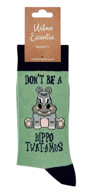 URBAN ECCENTRIC Unisex DON'T BE A HIPPO-TWAT-AMOS Socks