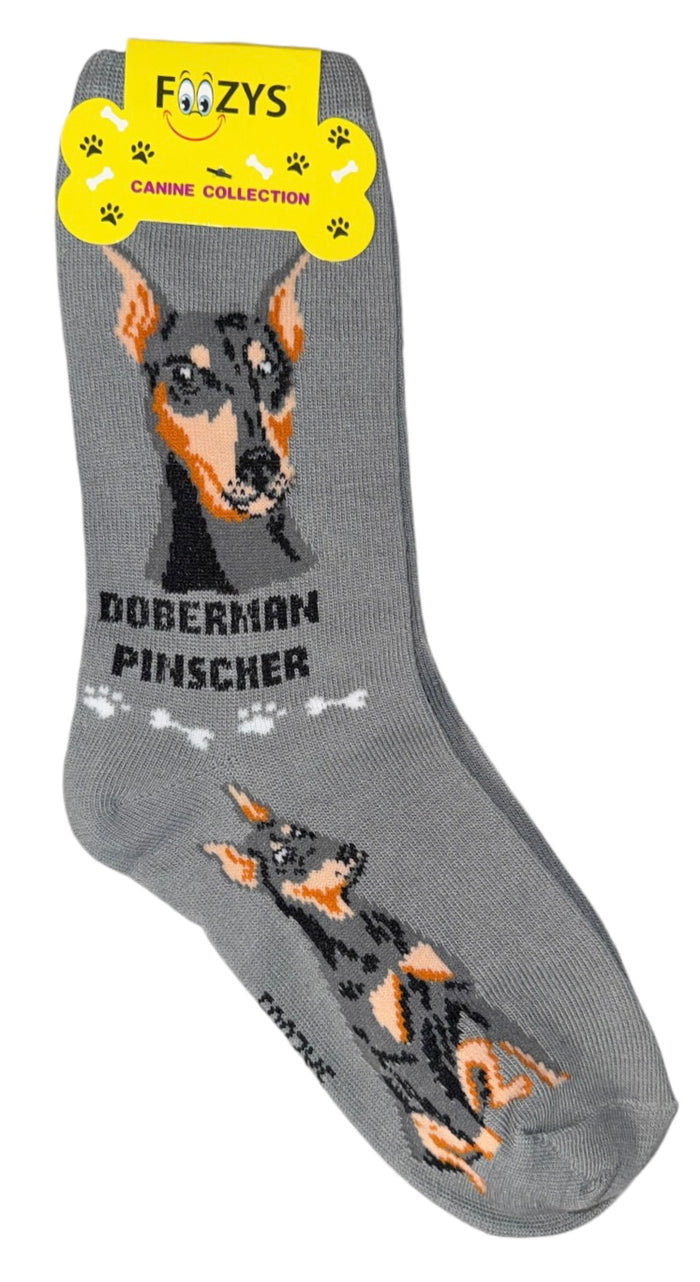 FOOZYS Brand Ladies DOBERMAN PINSCHER Dog Socks