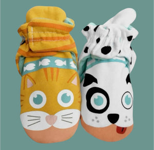 CAT & DOG Unisex BABY NON-SLIP BOOTIES PALS SOCKS Brand (CHOOSE SIZE) - Novelty Socks And Slippers