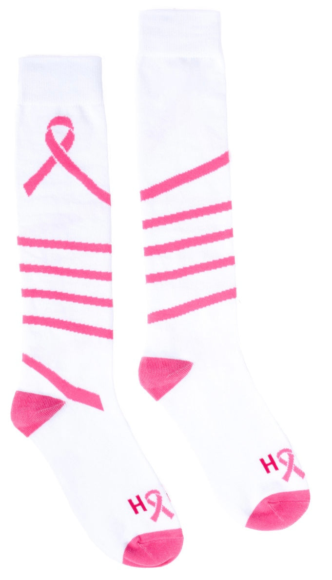 PARQUET Brand Ladies BREAST CANCER Knee High Socks PINK RIBBON Says 'HOPE'