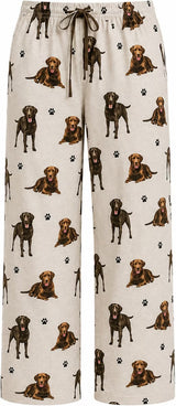 CHOCOLATE LABRADOR Dog Adult Unisex PAJAMA BOTTOMS COMFIES Brand By E&S PETS (CHOOSE SIZE)