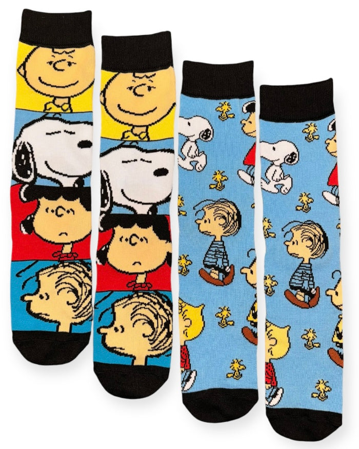 PEANUTS Gang Men’s 2 Pair Of Socks CHARLIE BROWN, LINUS, LUCY, SNOOPY