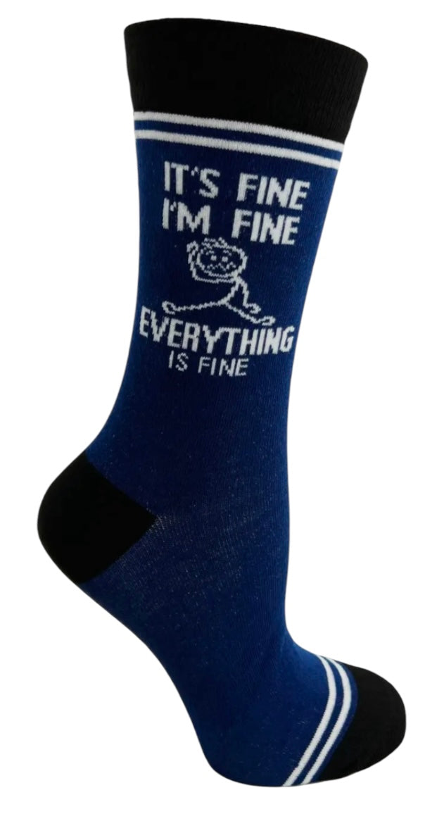 HEY NOW By Fabdaz Unisex IT'S FINE I'M FINE EVERYTHING IS FINE Socks