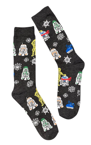 STAR WARS Men’s CHRISTMAS Socks BB-8, R2-D2, C-3PO - Novelty Socks And Slippers
