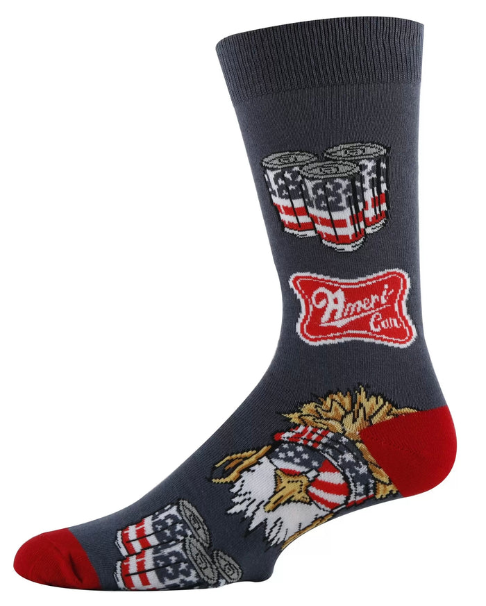 OOOH YEAH Brand Men’s AMERI-CAN Socks PATRIOTIC BALD EAGLE