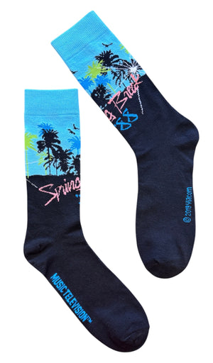 MTV MUSIC TELEVISION Men's Socks SPRING BREAK ‘88 - Novelty Socks And Slippers
