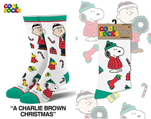 PEANUTS CHRISTMAS Unisex Socks COOL SOCKS Brand SNOOPY & CHARLIE BROWN - Novelty Socks for Less