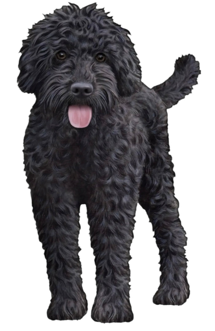 BLACK LABRADOODLE Dog Vinyl Sticker By E&S Pets