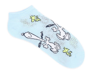 PEANUTS Ladies 3 Pair Of Snoopy & Woodstock No Show Socks - Novelty Socks And Slippers