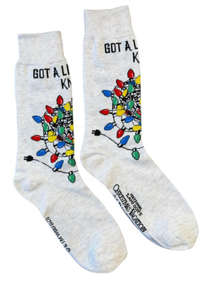 NATIONAL LAMPOONS CHRISTMAS VACATION Men’s Socks ‘GOT A LITTLE KNOT HERE’