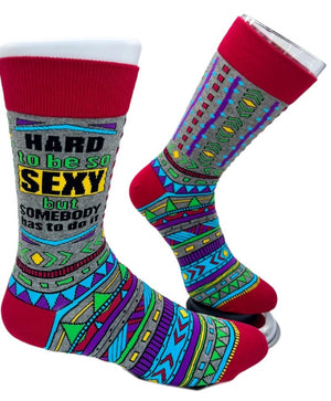 FABDAZ Brand Men’s HARD TO BE SO SEXY BUT SOMEBODY HAS TO DO IT Socks - Novelty Socks And Slippers
