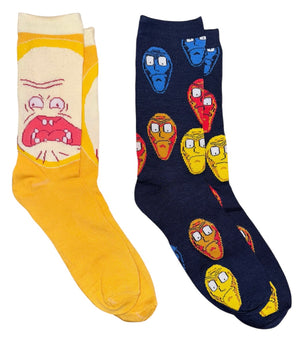 RICK AND MORTY Men's 2 Pair Of Socks - Novelty Socks And Slippers