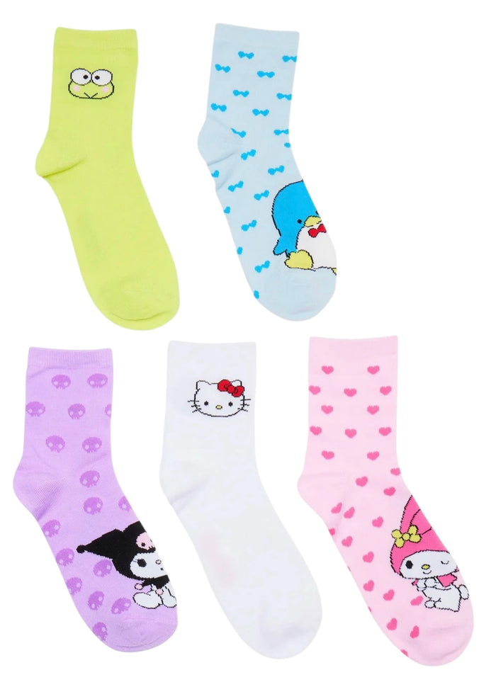 HELLO KITTY Ladies 5 Pair Of Socks BADTZ-MARU, KEROPPI
