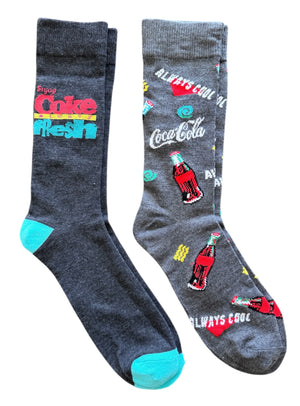 COCA-COLA Soda Men’s 2 Pair Of Socks ALWAYS FRESH, ALWAYS COOL - Novelty Socks And Slippers