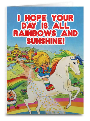 RAINBOW BRITE Greeting Card I HOPE YOUR DAY IS ALL RAINBOWS & SUNSHINE - Novelty Socks And Slippers