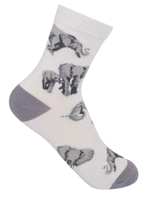FUNATIC Brand Unisex Kids ELEPHANT Socks Elephants All Over Kids Age 7-10 - Novelty Socks And Slippers