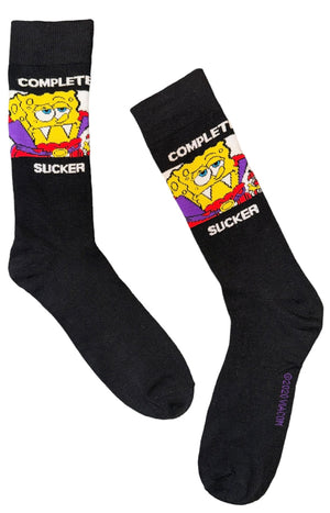 SPONGEBOB SQUAREPANTS Mens HALLOWEEN Socks SPONGEBOB AS A VAMPIRE ‘COMPLETE SUCKER’