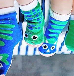 PALS SOCKS Brand Unisex T-REX & TRICERATOPS Mismatched Socks CHOOSE SIZE Toddler-Adult