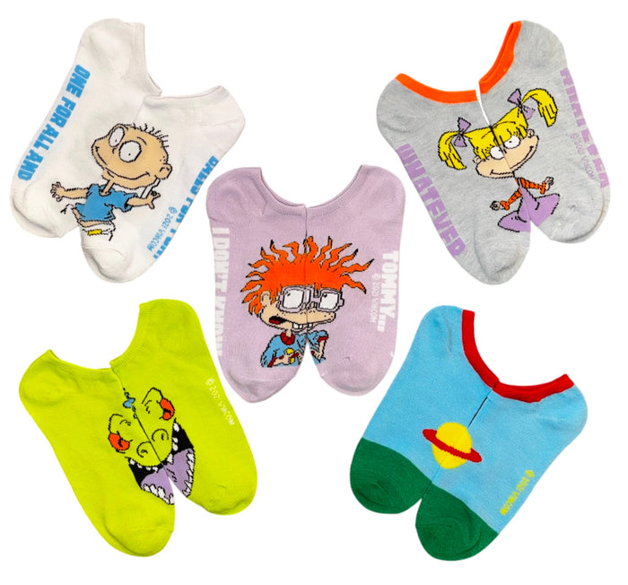 RUGRATS Ladies 5 Pair Of No Show Socks ‘One For All And Balls For Fun’