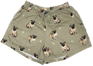 COMFIES LOUNGE PJ SHORTS Ladies PUG DOG By E&S PETS