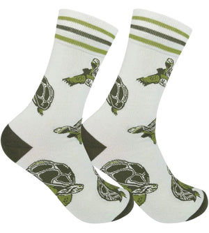 LARGE TORTOISE Adult Unisex Socks FUNATIC Brand Tortoise’s All Over - Novelty Socks And Slippers