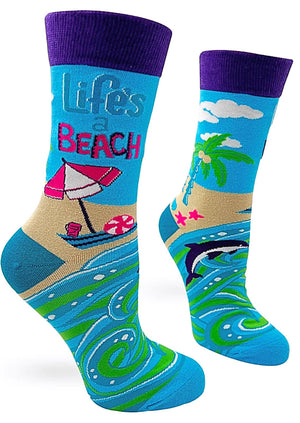 FABDAZ Brand Ladies LIFE’S A BEACH Socks - Novelty Socks for Less