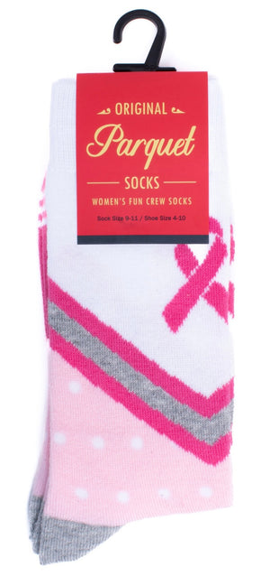 PARQUET Brand Ladies BREAST CANCER Socks PINK RIBBON AWARENESS - Novelty Socks And Slippers