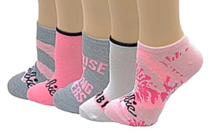BARBIE Doll Ladies 5 Pair Of No Show Socks ’We Rise By Lifting Others’ - Novelty Socks for Less