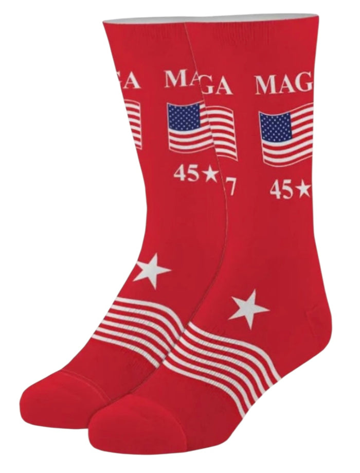 President Trump MAGA 45-47 Unisex Adult Socks COOL SOCKS Brand