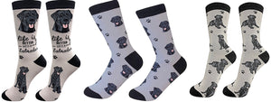 BLACK LABRADOR Dog Unisex Socks By E&S Pets CHOOSE SOCK DADDY, HAPPY TAILS, LIFE IS BETTER - Novelty Socks for Less