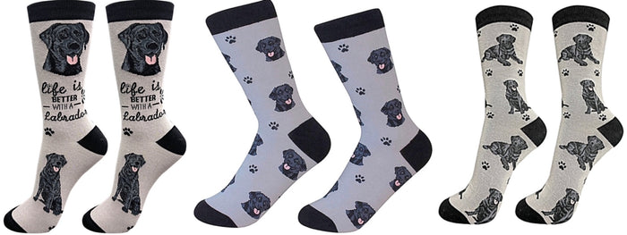 BLACK LABRADOR Dog Unisex Socks By E&S Pets CHOOSE SOCK DADDY, HAPPY TAILS, LIFE IS BETTER