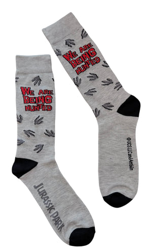 JURASSIC WORLD Movie Men’s Socks ‘WE ARE BEING HUNTED’ - Novelty Socks And Slippers