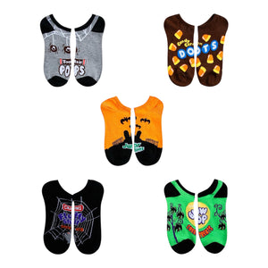 TOOTSIE CANDY Ladies 5 Pair Of No Show Socks CANDY CORN, DOTS, JUNIOR MINTS - Novelty Socks And Slippers
