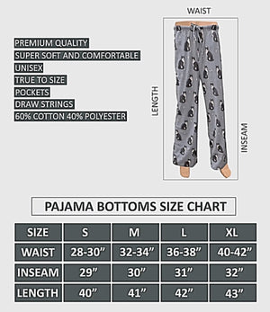 COMFIES Unisex BLACK & WHITE (Tuxedo) CAT PAJAMA BOTTOMS E&S PETS (CHOOSE SIZE) - Novelty Socks for Less