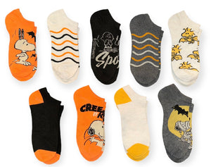 PEANUTS Ladies HALLOWEEN 9 Pair Of Low Show Socks With PIG-PEN, CHARLIE BROWN