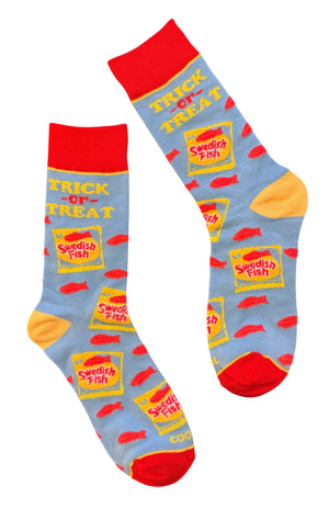 SWEDISH FISH CANDY MEN’S HALLOWEEN SOCKS ‘TRICK OR TREAT’ COOL SOCKS BRAND - Novelty Socks And Slippers