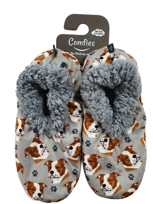 PIT BULL DOG Ladies NON-SKID SLIPPERS COMFIES BRAND - Novelty Socks And Slippers