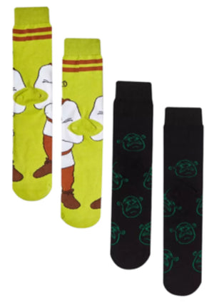 SHREK THE MOVIE Men’s 2 Pair of Socks ‘WHAT THE SHREK’ - Novelty Socks And Slippers
