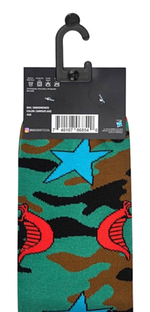 G.I. JOE Men’s Camouflage SPLIT RETRO Socks ODD SOX Brand - Novelty Socks for Less