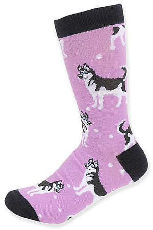 PARQUET BRAND Ladies SIBERIAN HUSKY Dog Socks - Novelty Socks for Less