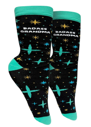 BADASS GRANDMA Ladies Socks GROOVY THINGS Brand - Novelty Socks And Slippers