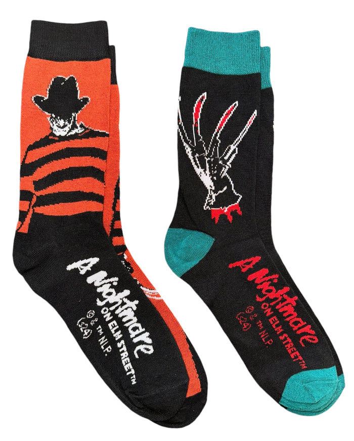 A NIGHTMARE ON ELM STREET Men’s 2 Pair Of FREDDY KRUEGER Socks With BLOODY FINGERS